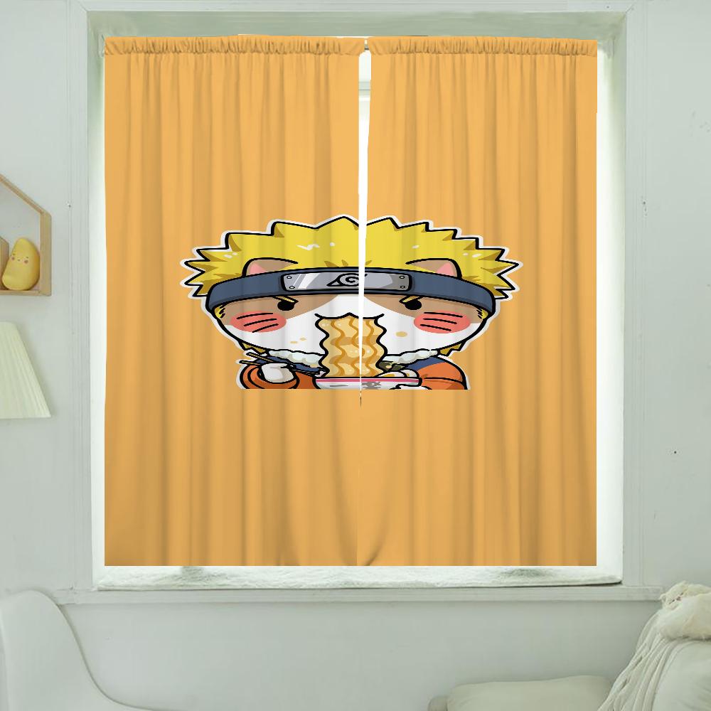 Home Interior Kitchen Curtains for Living Room 2 Pieces Blackout Curtains Door Curtain N-naruto-o Partition Bedroom Decoration