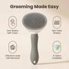 Self Cleaning Pet Slicker Brush One Click Deshedding For Cats Dogs Remove Loose Hair Grooming Massage Comb Safe Gentle Efficient