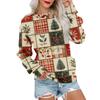 Damen Lässig Langarm Rundhals Sweatshirt Passform Plissiertes Oberteil