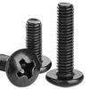 Large Black Flat Head Cross Machine Thread Screw Bolt (M3/M4/M5/M6)