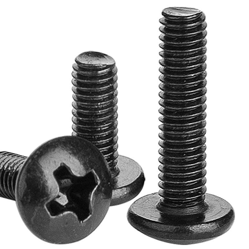 Velký černý šroub s křížovou hlavou a strojním závitem (M3/M4/M5/M6)