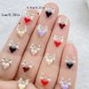 100Pcs Resin 3D Colorful Mini Crystal bow heart-shaped Gems Flatback Figurines Scrapbook Wedding Applique Nail Art Decor Crafts