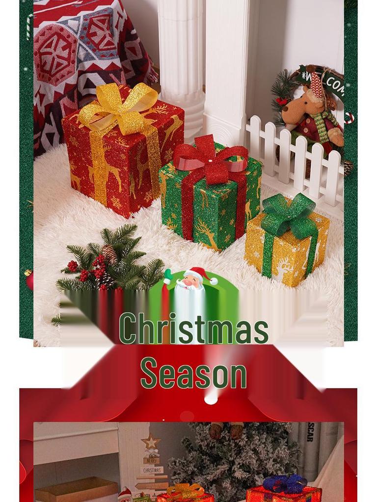 Upgraded Christmas Lights Gift Box Set: 3-Piece Ornament & Birthday Party Decorations