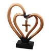 Double Love Heart Figurine Twisted Heart Shaped Resin Statue Sculpture Home Office Bookshelf Desktop Decoration Ornament