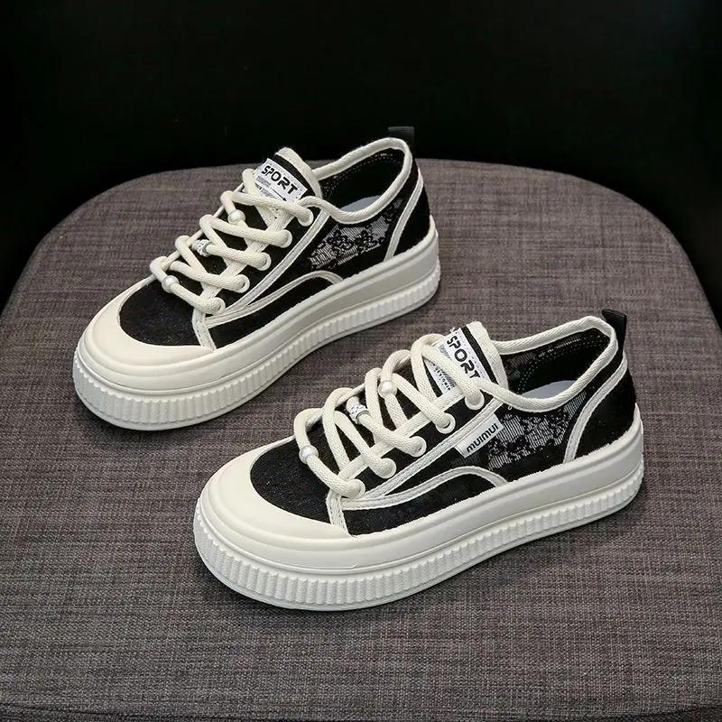 

Woman Footwear Lace Mesh Breathable Shoes for Women High on Platform H Stylish Trends 2024 Cheap Y2k Fashion New In Walking Sale 40