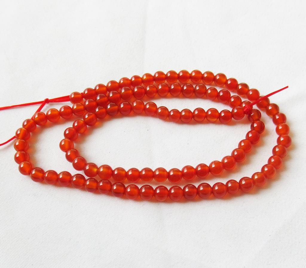 7A Red Agate Bead Strand 15 Inches 4mm/6mm Natural Gemstone Bead Spacer for DIY Jewelry Making