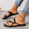 Slippers women's summer new flat shoes belt buckle casual large size beach cover toe sandals