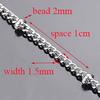 Wholesale 10pcs/lot Width 1.5mm 2mm Tiny Beaded Chain Stainless Steel Link Chain for Necklaces Bracelets Foot Jewelry
