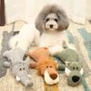 1/3Pcs Dog Plush Toy Animal Wolf Lion Elephant Design Dog Chew Toy with Squeaky Sounder Interactive Puppy Toy
