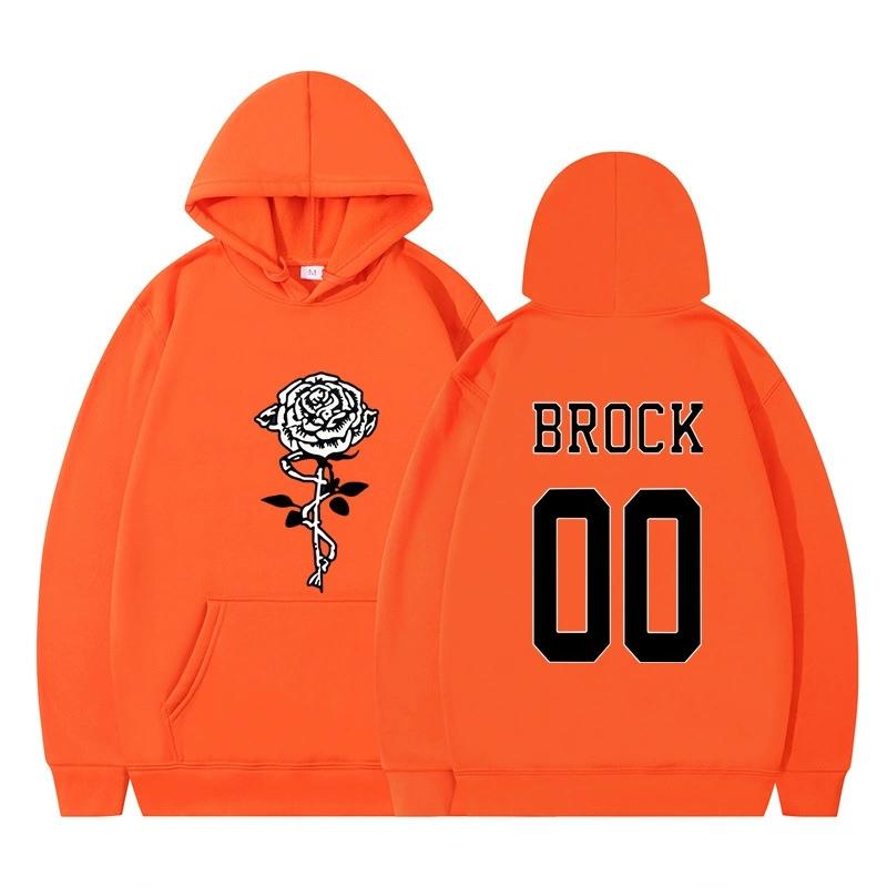 Men Women's Fleece Hooded BROCK Printed Spring Autumn Pullover Sweatshirt Fashion Hoodie Casual Hip Hop New Men Tracksuit Streetwear