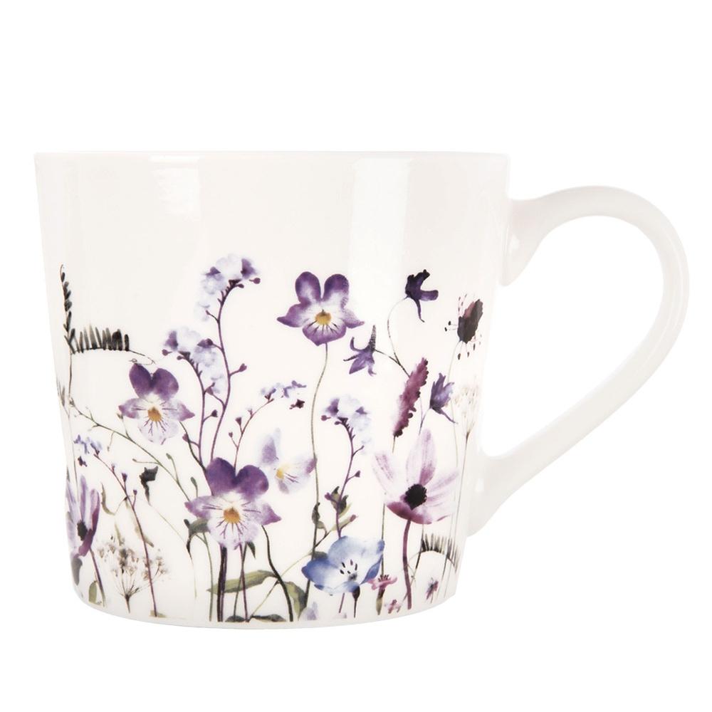 Porzellanbecher für Getränke Kaffee Tee Kräuter Bunt Blumen 430 ml