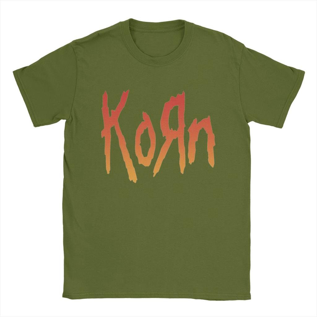 Funny Music Rock Korn Band T-Shirt Men Round Collar 100% Cotton T Shirts Short Sleeve Tees Unique Clothes