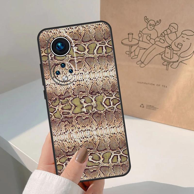 Snake Skin Case For Honor Magic 5 6 7 Lite Cover For Honor 400 200 Pro X9c X9b X9a X8a X8b X9 50 70 90