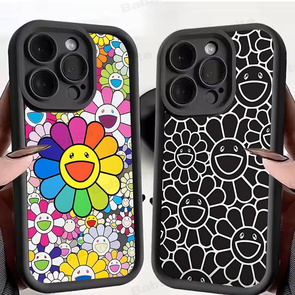 T-Takashi M-Murakami Phone Case For IPhone 17 16 15 14 13 12 11 Pro Max Anti Drop Soft Cover