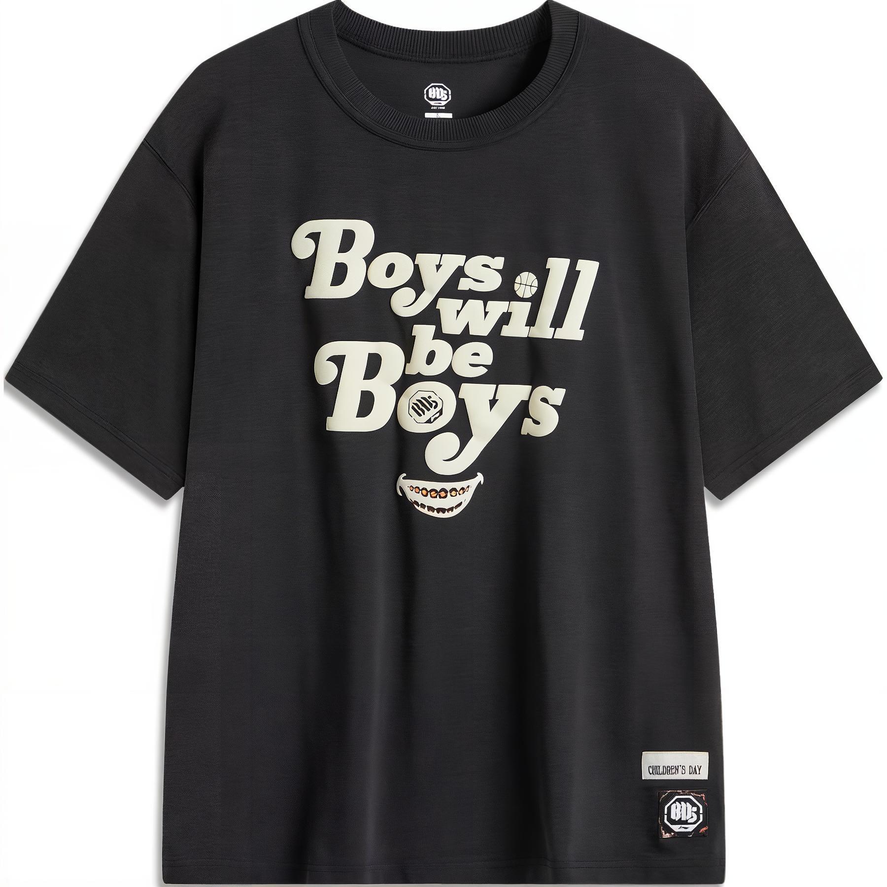 

Футболка баскетбольной серии Li Ning с круглым вырезом, удобная, дышащая, свободная, с коротким рукавом, мужская, темно-черная, AHSU567-2 M