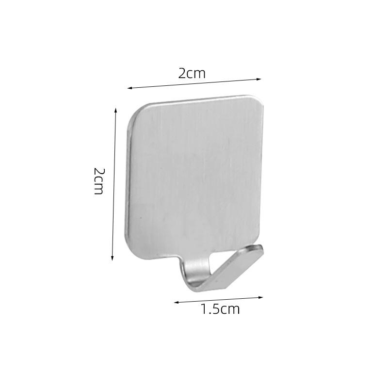 Punch-Free Stainless Steel Adhesive Hook for Coats & Hats - Strong Black Metal Door Hook