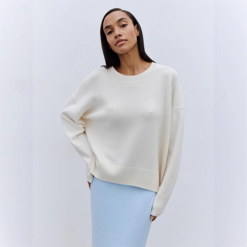Round Collar Long Sleeve Sweater Women Autumn Winter Simple Solid Colour Knitwear Loose Pullover Sweater Comfortable Undercoat Long Sleeves Sweater