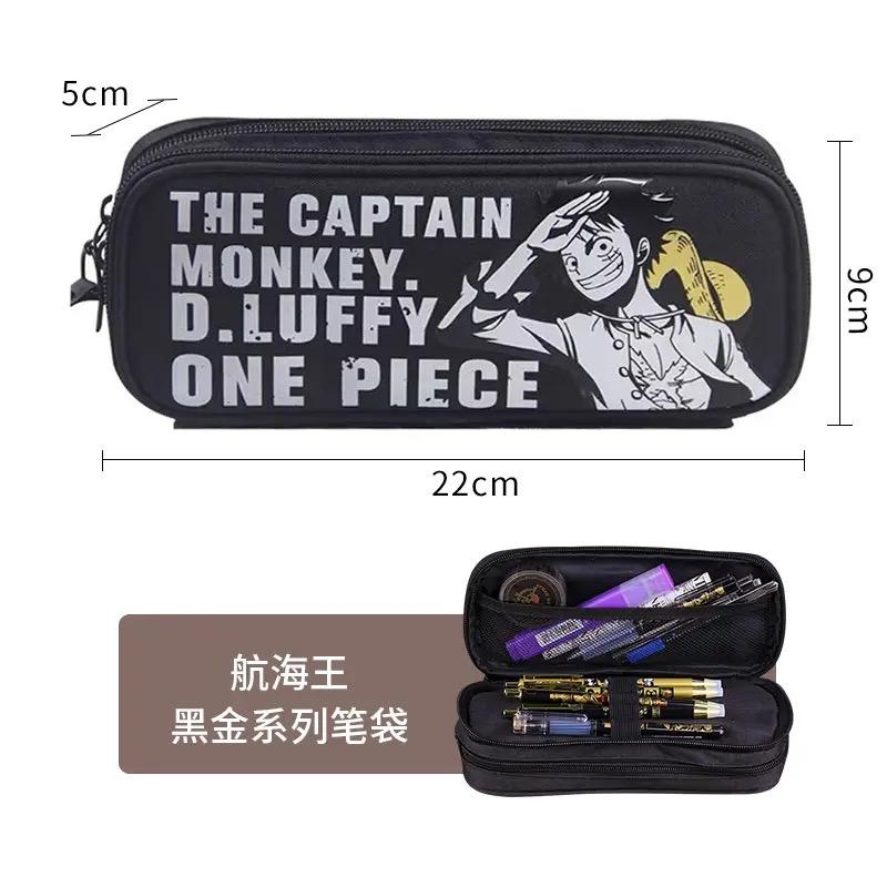 

one piece luffy pencil case for boys double layer large capacity student cartoon anime birthday gift children Entertaining Play Safe Kid Friendly Fun