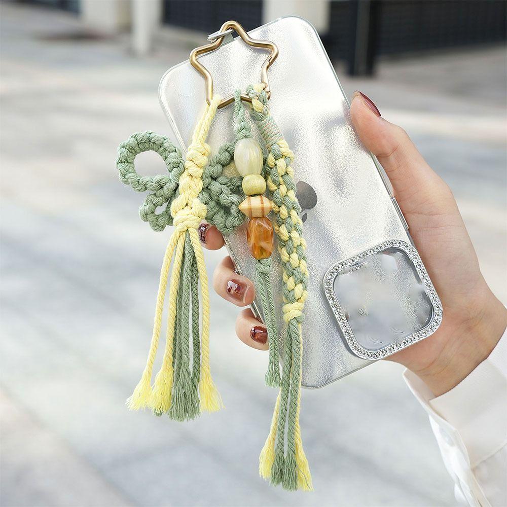 Hand Woven Handmade Woven Keychain Tassel Bag Pendant Handbag Jewelry Braided Keychain  Couple Gift