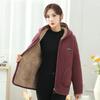 Jacke aus körnigem Fleece Winter Plus Samtverdickung zur Wärmehaltung Mittelalterliche und ältere Menschen Großer Hutkragen Locker Übergröße Lässig