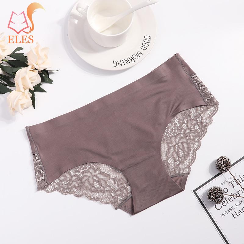 Women Lace Underpants Ice Silk Briefs Female Panties Comfortable Underwear Breathable Briefs