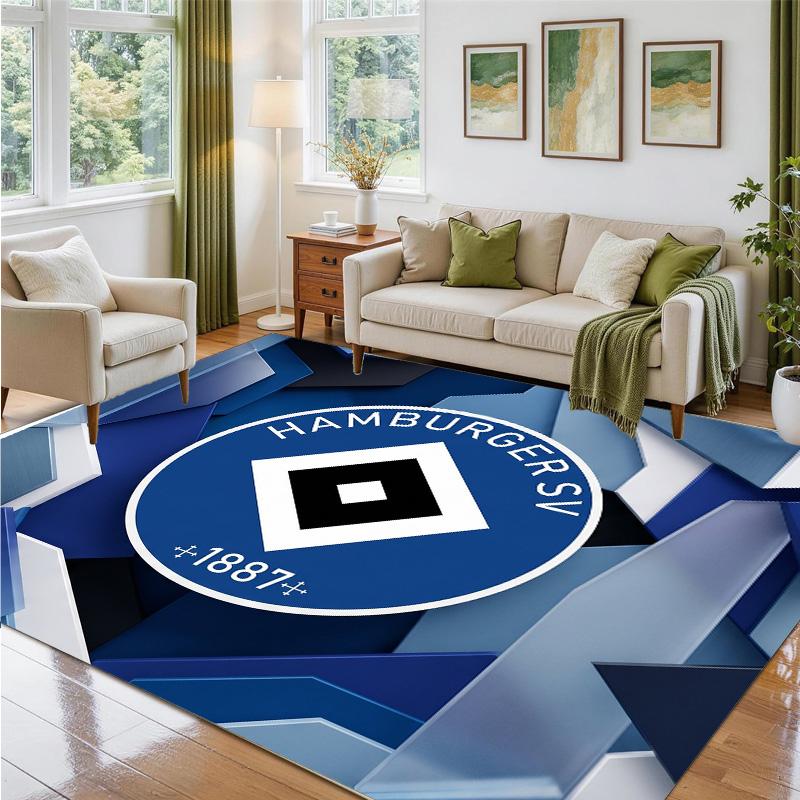 Hamburger SV Fußball Design Kristall Samt Teppich Weiche Dekorative Matte für Schlafzimmer Eingang