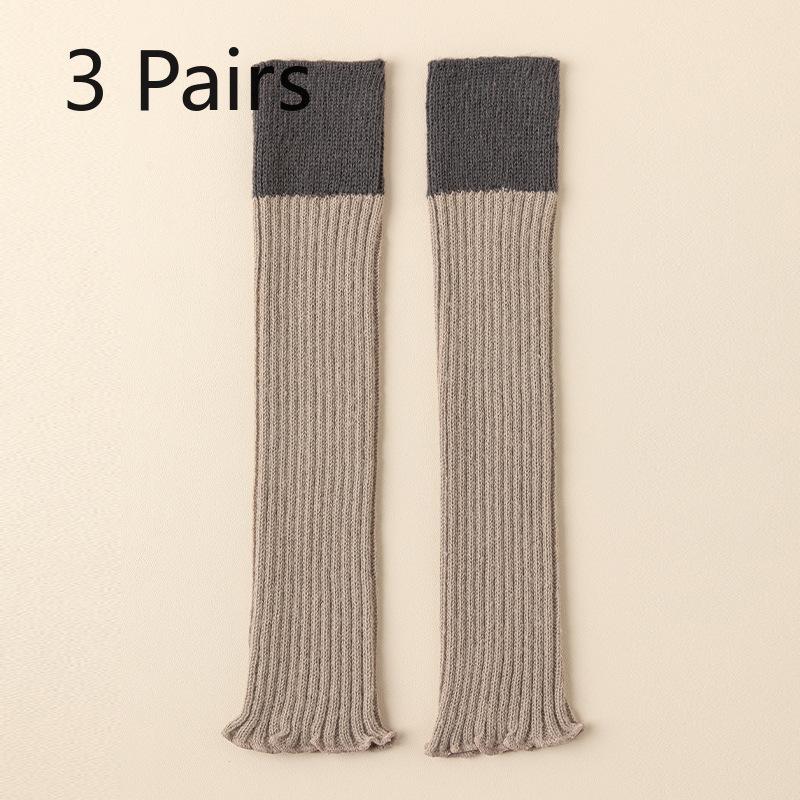 3 Pairs of Women's Autumn and Winter Knitwear Soft Skin Friendly College Style Warm Calf Pile Socks