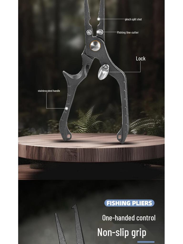 Stainless Steel Multifunctional Fishing Pliers & Hook Remover with Fish Gripper