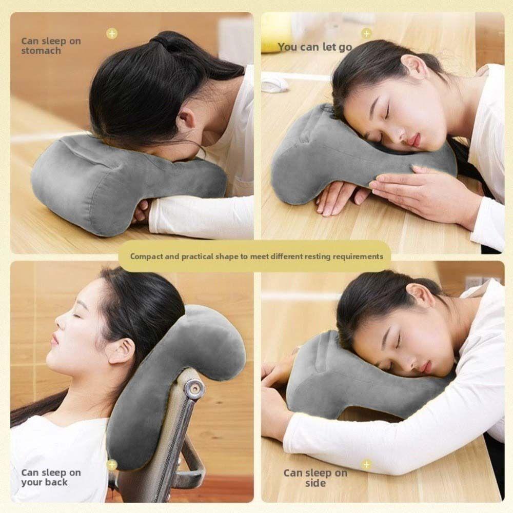 Plush Hollow Reclining Pillow Facial Support Cushion Pillow Office Nap Pillow  Men/Women