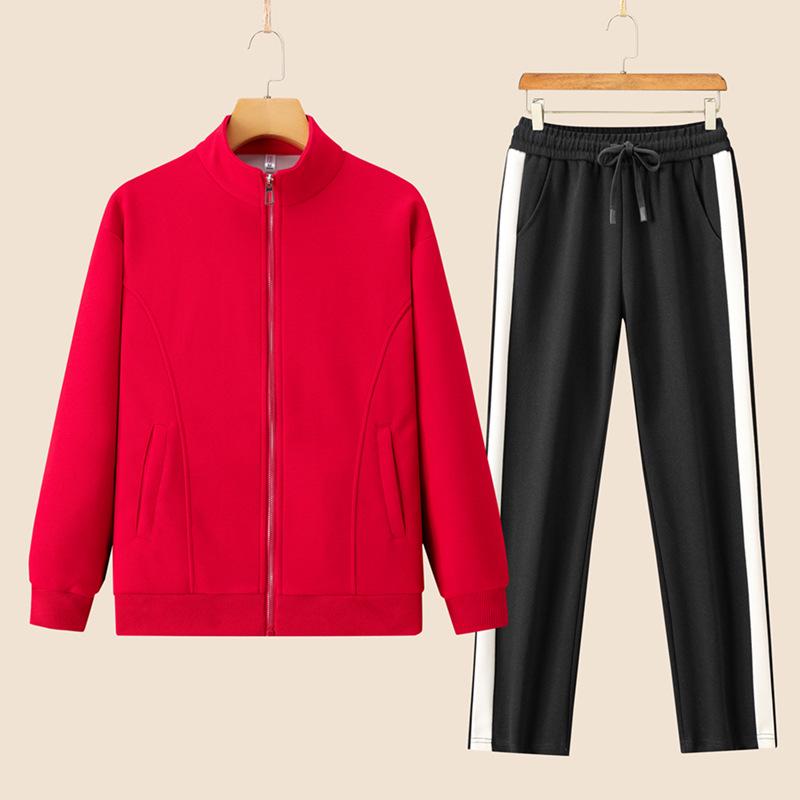 Women's Spring & Autumn Casual Running Two-Piece Set: Long Sleeve Top & Loose Pants, Breathable & Fashionable