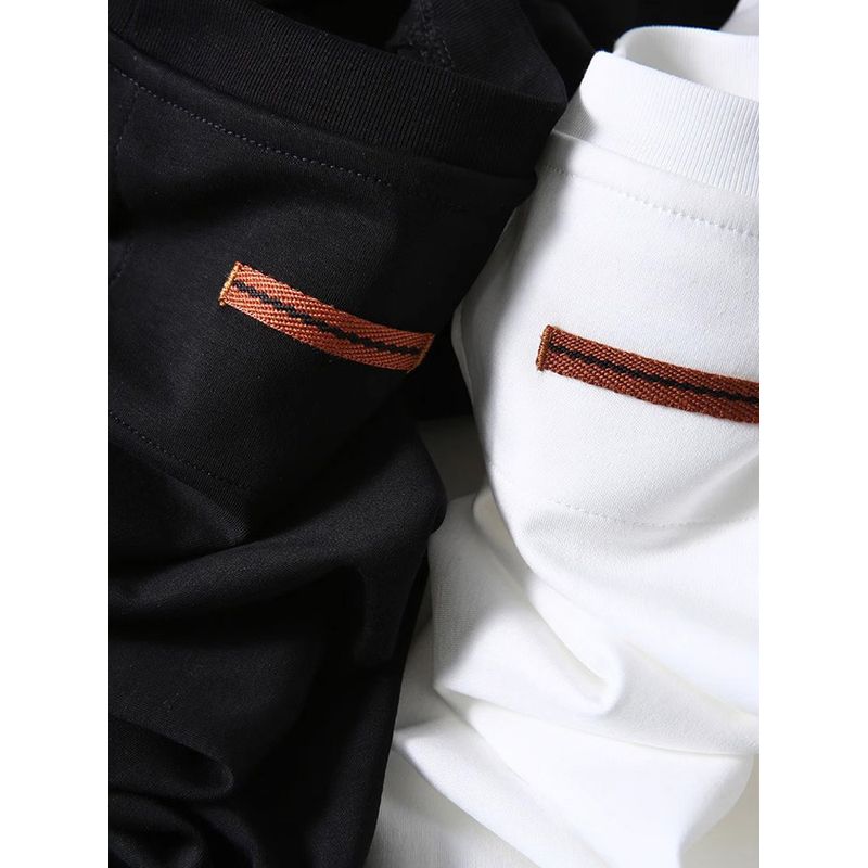 Trade Export To Domestic Sales Xinjiang Long-staple Cotton Cool Feeling Pure Cotton Short Sleeve T-shirt Men's Summer Bottoming Shirt Men's T-shirt