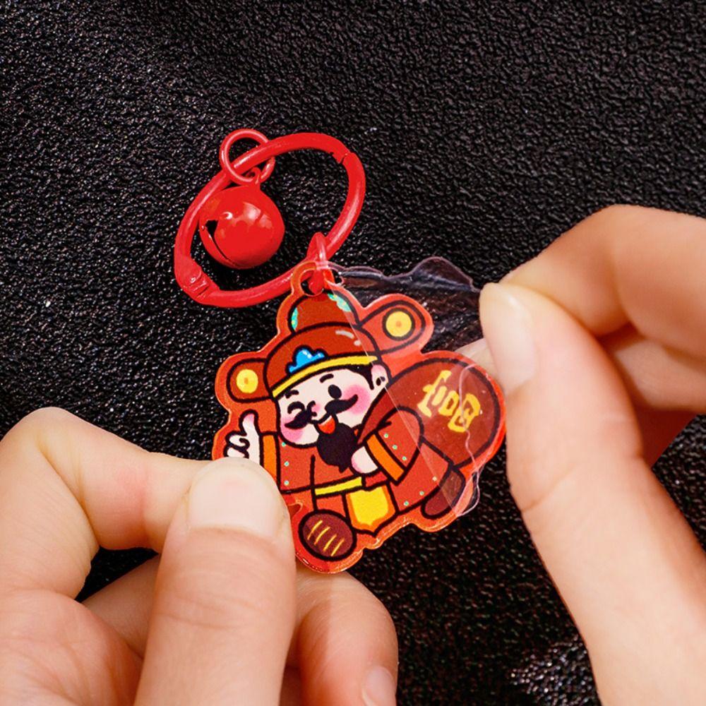 Cute The God of Wealth Keychain Lucky Chinese Style Keyring The God of Fortune Pendant  Bag Hanging