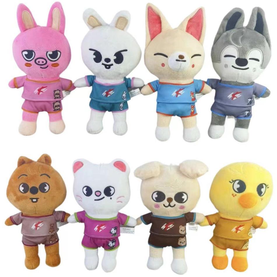 20cm Skzoo Plush Toys Stray Kids Cartoon Stuffed Animal Wolf Chan Plushies Doll Cute Companion Adults Fans Gift for Cuddly Fluffy Huggable Kawaii