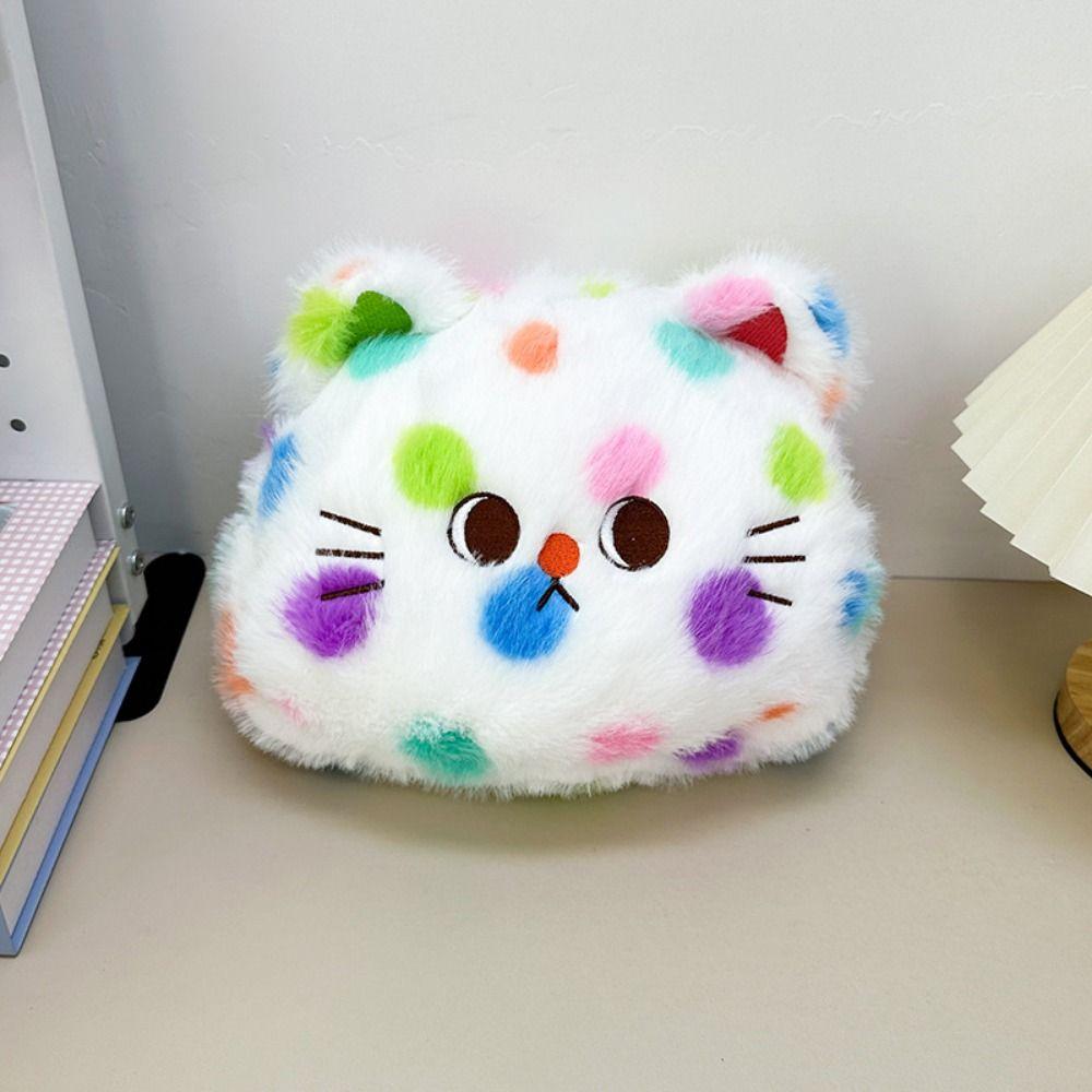 Animal Plushie Cartoon Plush Schoolbag Spotted Cat Animal Plush Bag Girls
