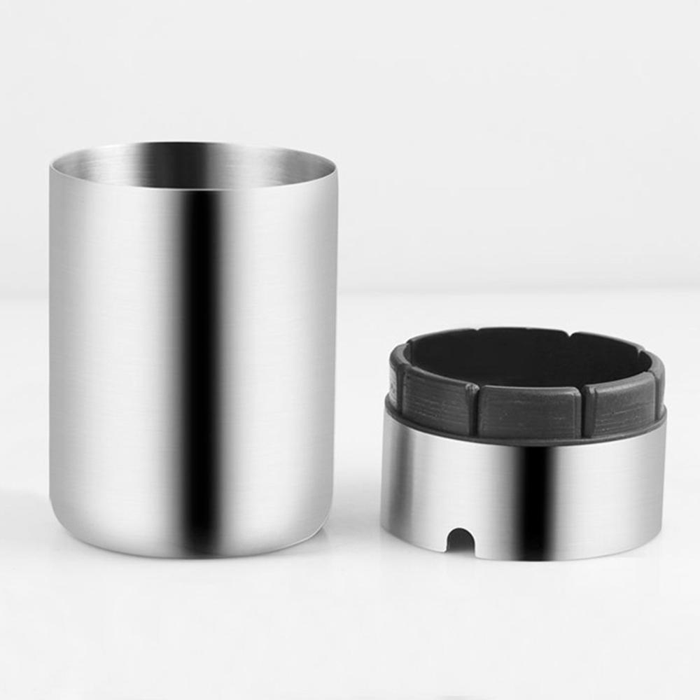 Stainless Steel Car Ashtray Automatically Extinguished Cigarette Smokeles Holder