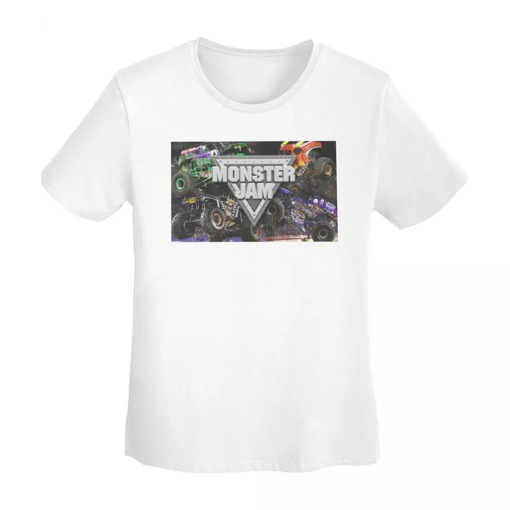 Classic Monster Jam Pattern TShirt Women Short Sleeve T Shirts Round Neck Clothing Cotton Summer Tees Streetwear