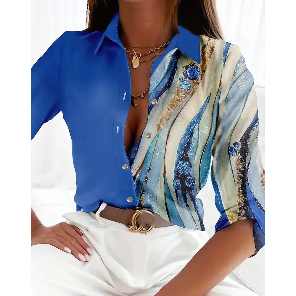 Fashion Women's Shirts Summer Leopard 3D Printed Women's Long Sleeve Tops Spring Autumn Casual Loose Tops Long Sleeve Shirt