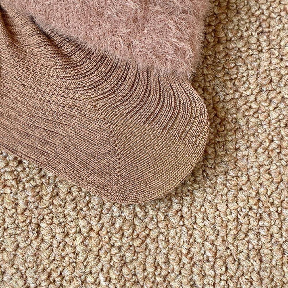 Y2k Balletcore Plush Stockings Thicken Knitted Leg Covers Fashion Mink Fur Leg Warmer  Fall Winter