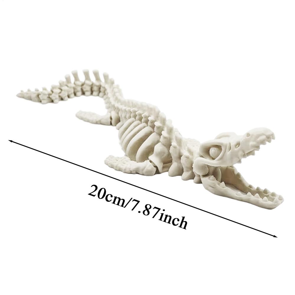 3D-печать Модель скелета Canglong Сочлененный подвижный скелет Декорация для аквариума Симуляция скелета Декор для аквариума с рептилиями