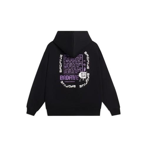 Li Ning LiNing Letter Print Slim Fit Hoodie Unisex Black