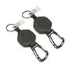 2Pcs Retractable Keychain Heavy Duty Carabiner ID Badge Holder with Retractable Steel Wire Rope