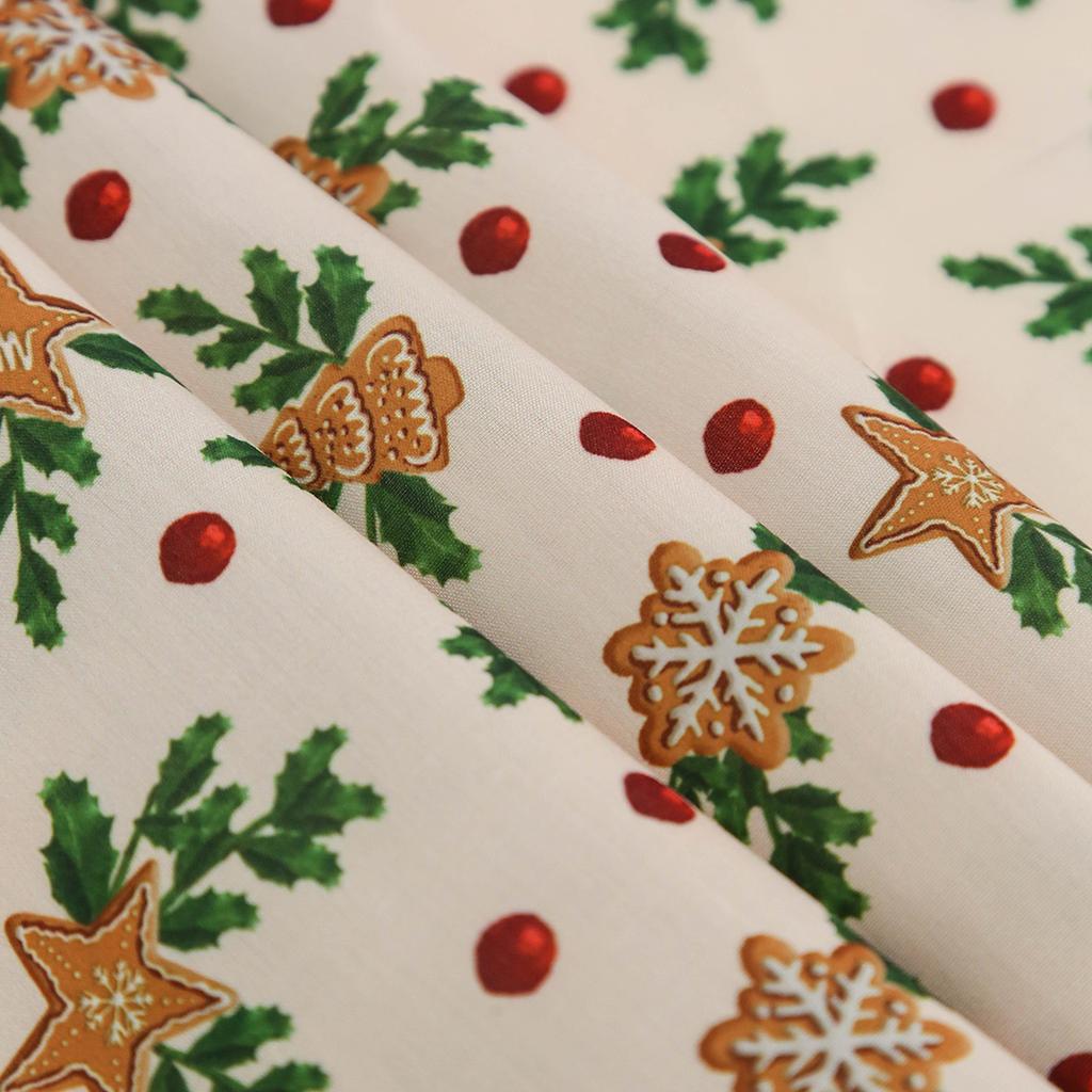 150x50/200cm Christmas Printing 100% Polyester Fabric Making Christmas Gift Wrapping Tablecloths New Year Home Decor Cloth