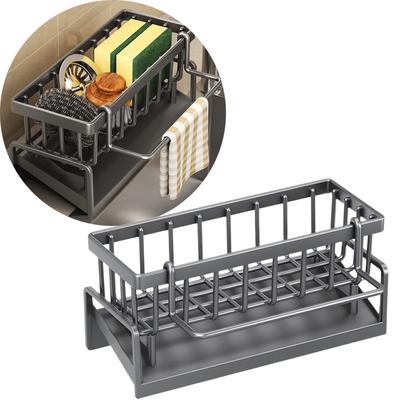 Kitchen Sink Drain Rack Organizer ABS Plastic Self-draining Sink Shelf Soap Sponge Holder Dishcloth Towel Rack Filter Basket