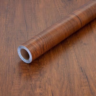 Papel de Contacto con Grano de Madera Marrón Papel Pintado de Madera Autoadhesivo Removible Película de Vinilo Fácil de Aplicar Para Muebles Armarios de Cocina