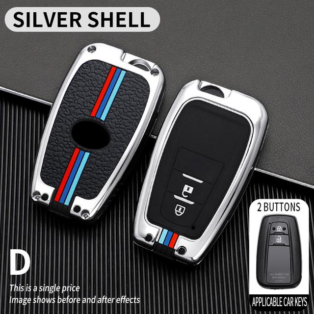 Car Key Case for Toyota Prius Camry Corolla C-HR CHR RAV4 Prado Izoa Levin Avalon 20 18 2019 2020 Zinc Shell Cover