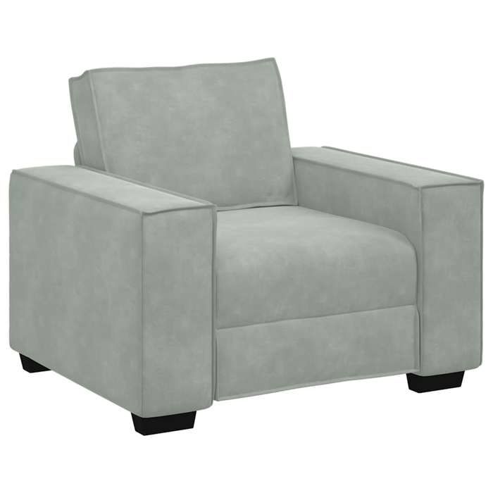 VidaXL Fauteuil Gris clair 60 cm Velours, fauteuil canapé simple, chaise d'appoint, chaise relaxante, chaise longue, chaise 4105000