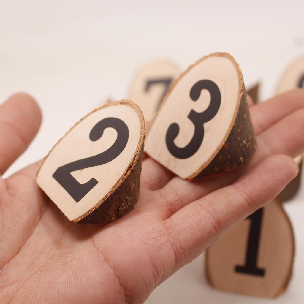 10 Pcs Wooden Round Log Holder Place for Photo Card Holder with Clip for Parents
