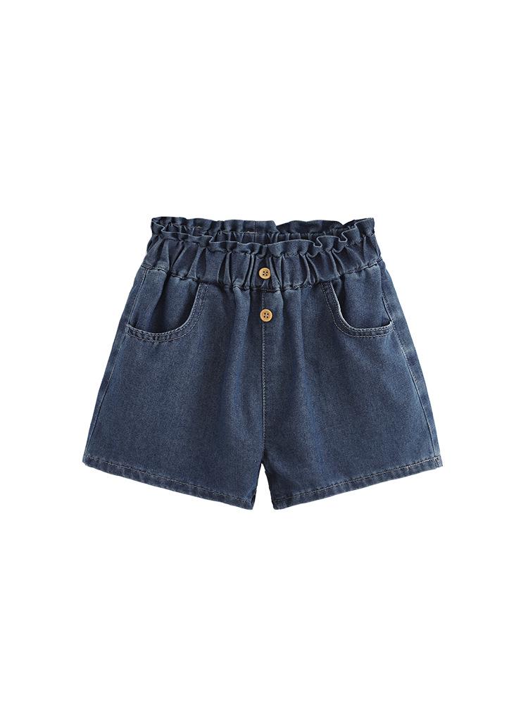 Malwee Girls' Summer Jeans: European & American Style, Elastic Waist, Cute Design for Small To Medium Children