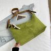 Retro suede bag women's autumn new niche bag plush fashion simple large capacity bag