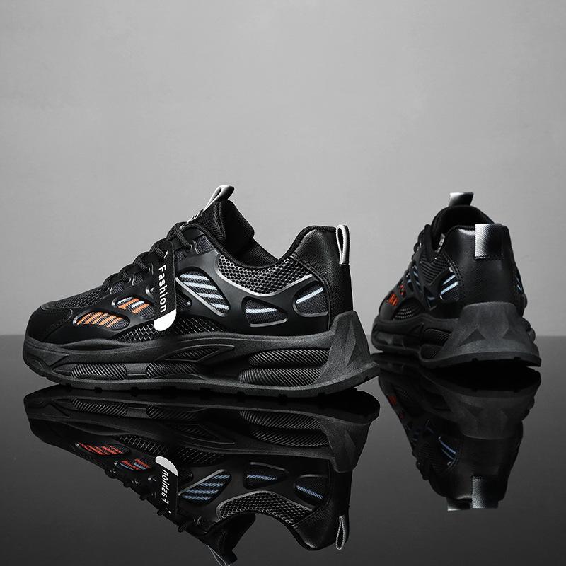 Breathable Mesh Shoes for Men Trendy and Versatile White Shoes Thick Soled Sports and Casual Sneakers Trendy Shoes